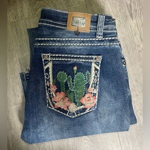 Cactus Detailed Western Flare Jeans